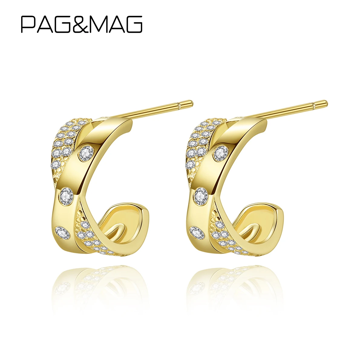 

Trendy Hoop Earrings 925 Sterling Silver Cubic Zircon Charms 14K Gold Plated Women Fashion Earings Luxury Fine Jewelry Gift