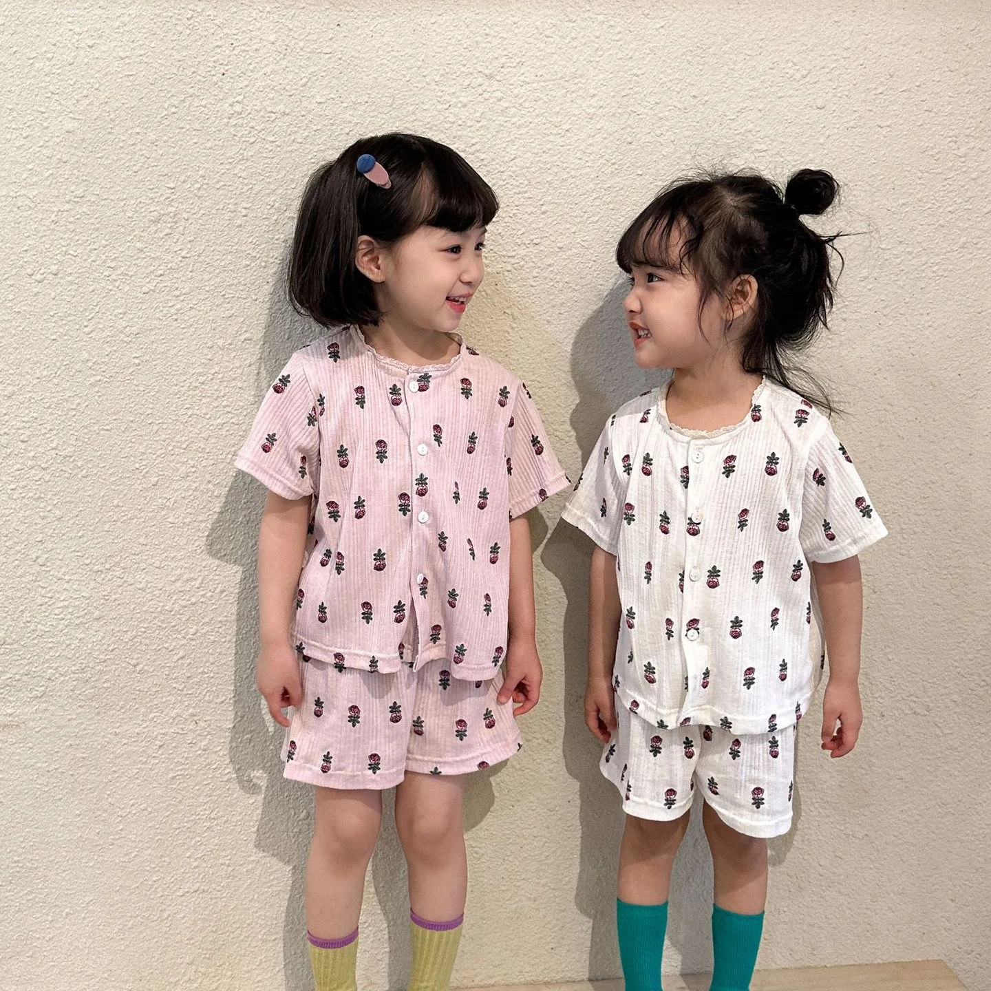 

Baby Sets for Girls Spring Summer Infant Floral Short Sleeve Shirt+shorts+pants Newborn Suits Kids Children Costumes