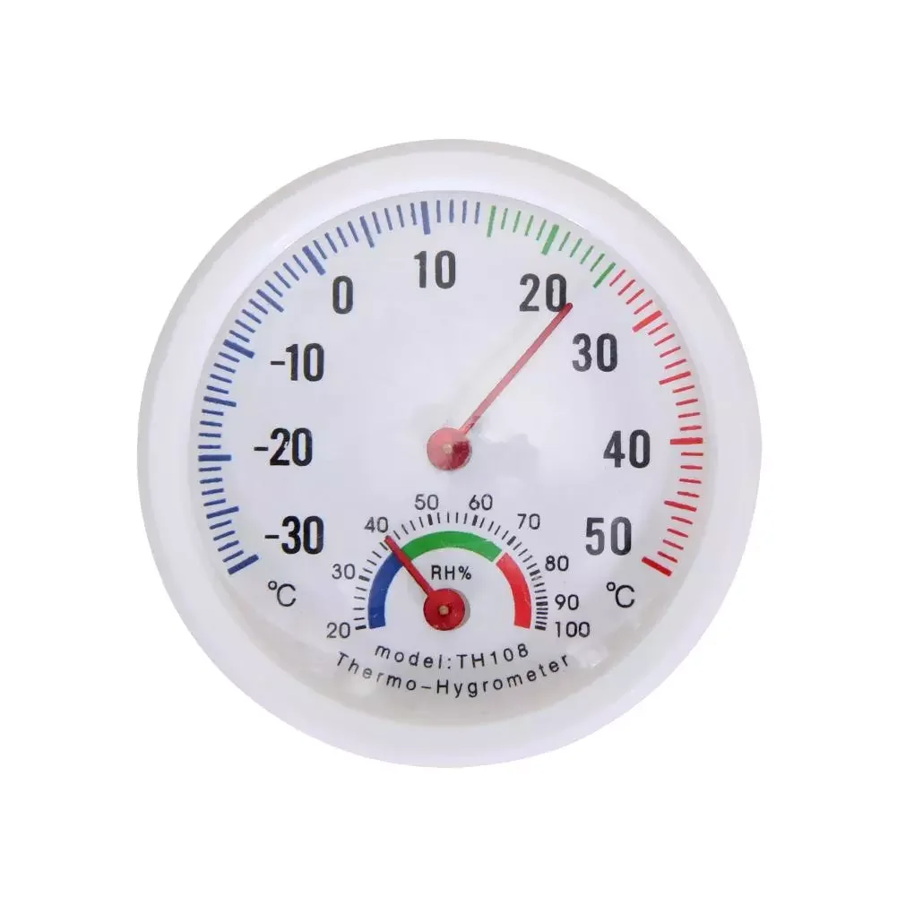 

Bell-shaped Scale Thermometer and Hygrometer for Home Office White Round Digital Temperature Measure Tool Indoor Outdoor