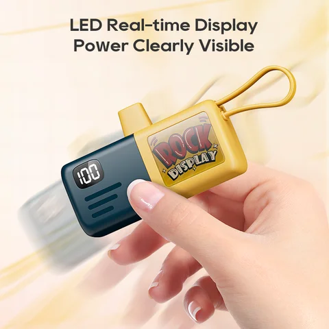 KUULAA Mini Power Bank 5000 мАч PowerBank с кабелем Type-C, быстрая зарядка для iPhone Batterie Externe, портативное зарядное устройство для Xiaomi