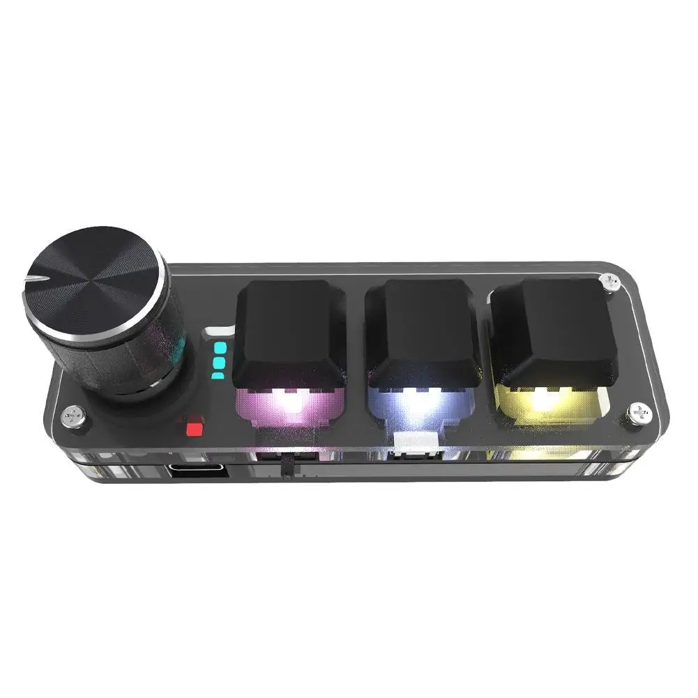 3 клавиши + 1 ручка/4 RGB Макросъемка пользовательская клавиатура USB