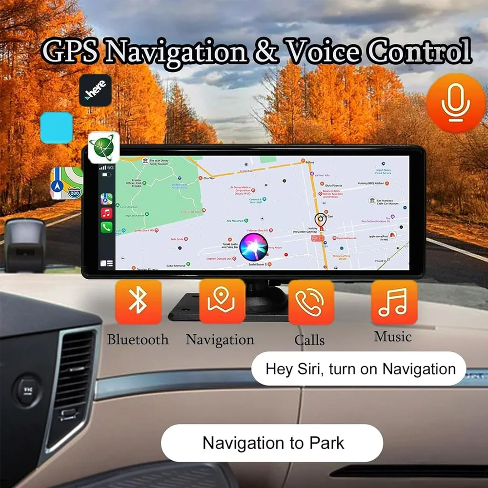 10 26 ''Беспроводная Автомобильная стерео камера Carplay 4K Dash Cam Беспроводная Android