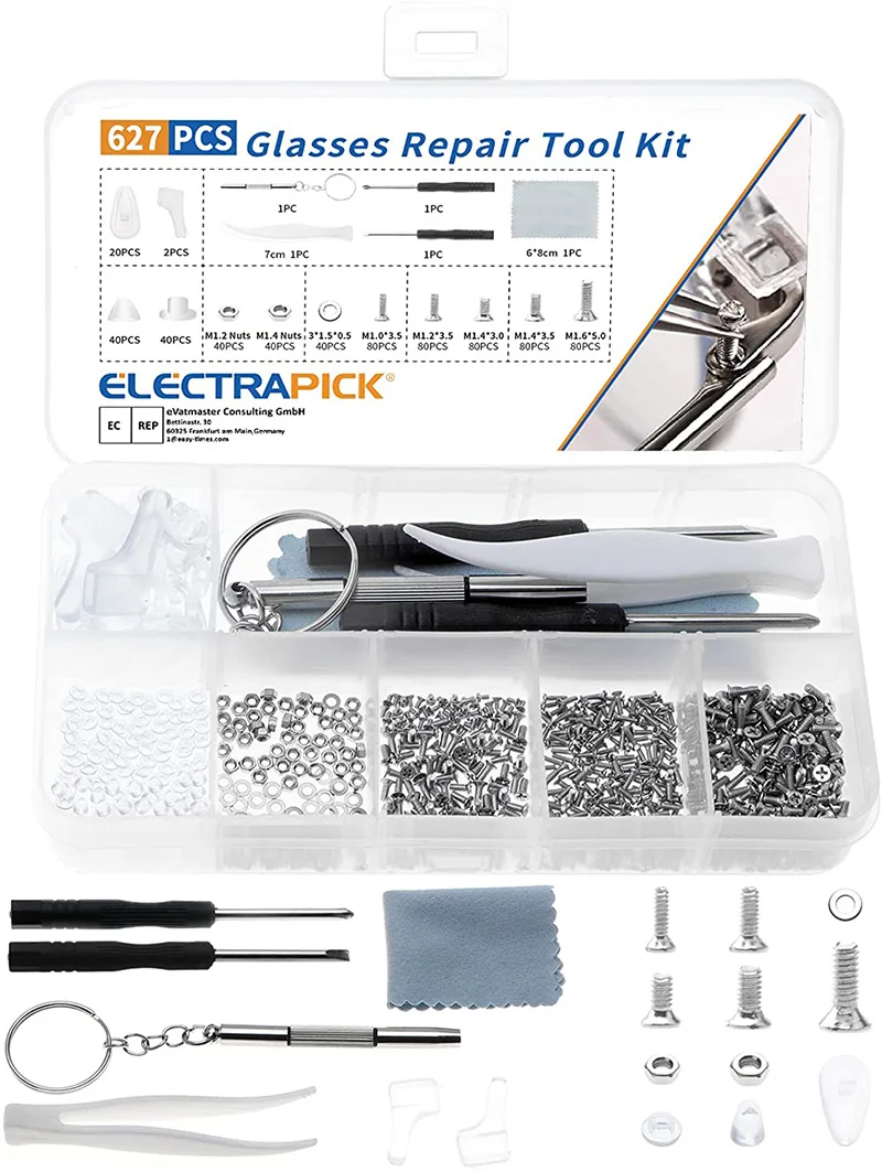 

627 шт., миниатюрные винты для очков и ноутбуков