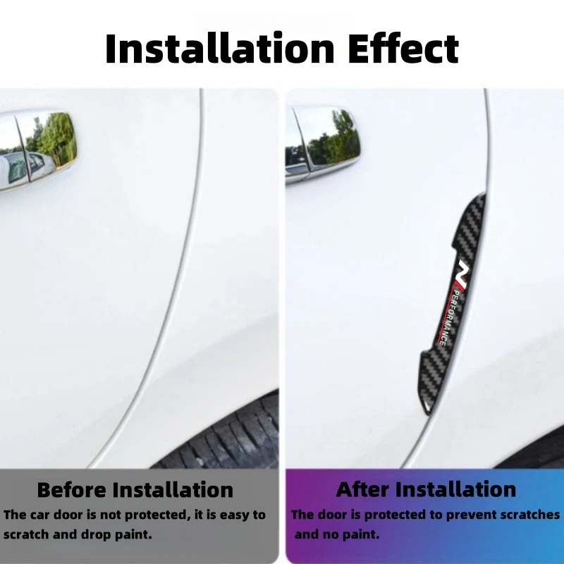4 шт. защитная лента из углеродного волокна для боковых дверей автомобиля