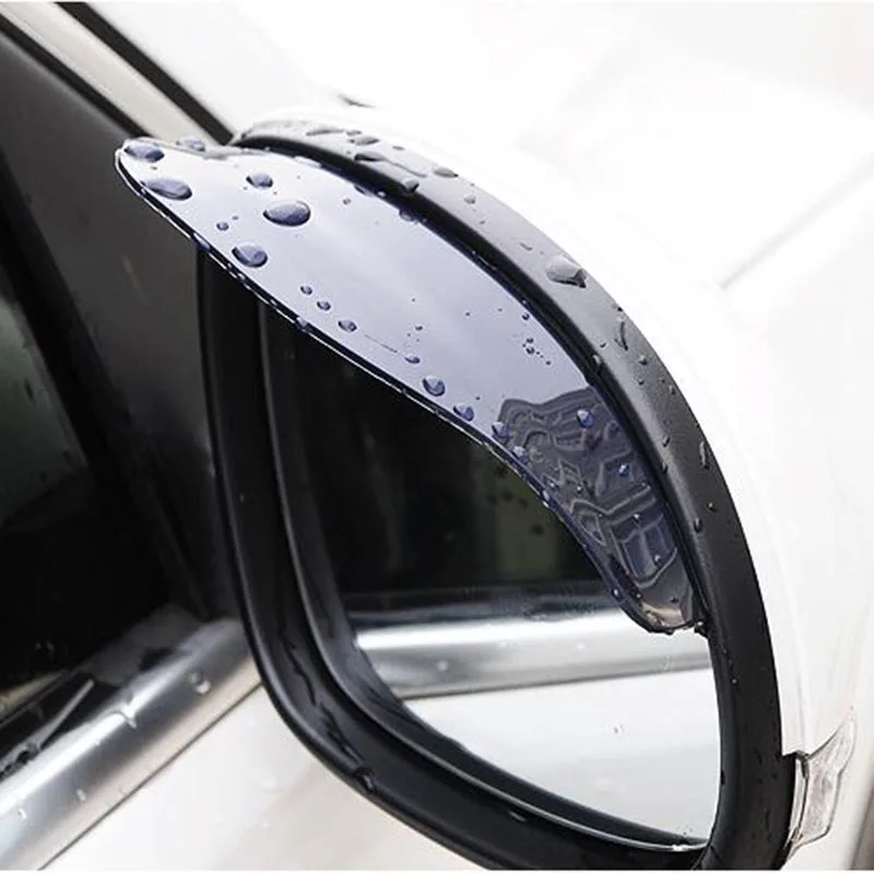 

2-piece universal flexible PVC auto parts rearview mirror protector rain cover car rearview mirror eyebrow rain cover
