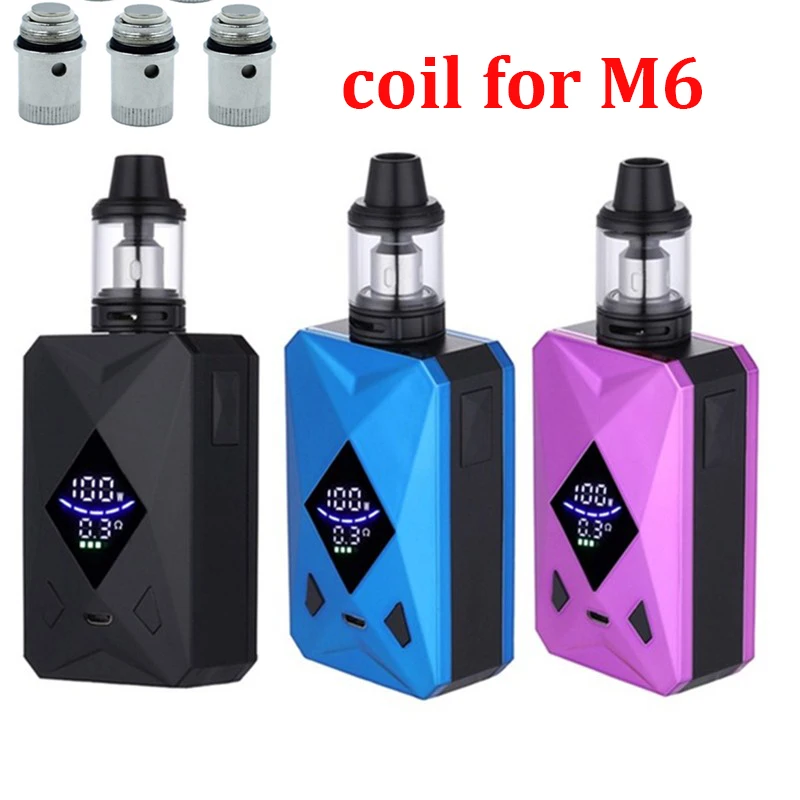 

3 шт. 5 шт./лот катушки для M6 100 Вт vape kit можно заменить m6 100 Вт комплект внутренние части атомайзера электронная сигарета core