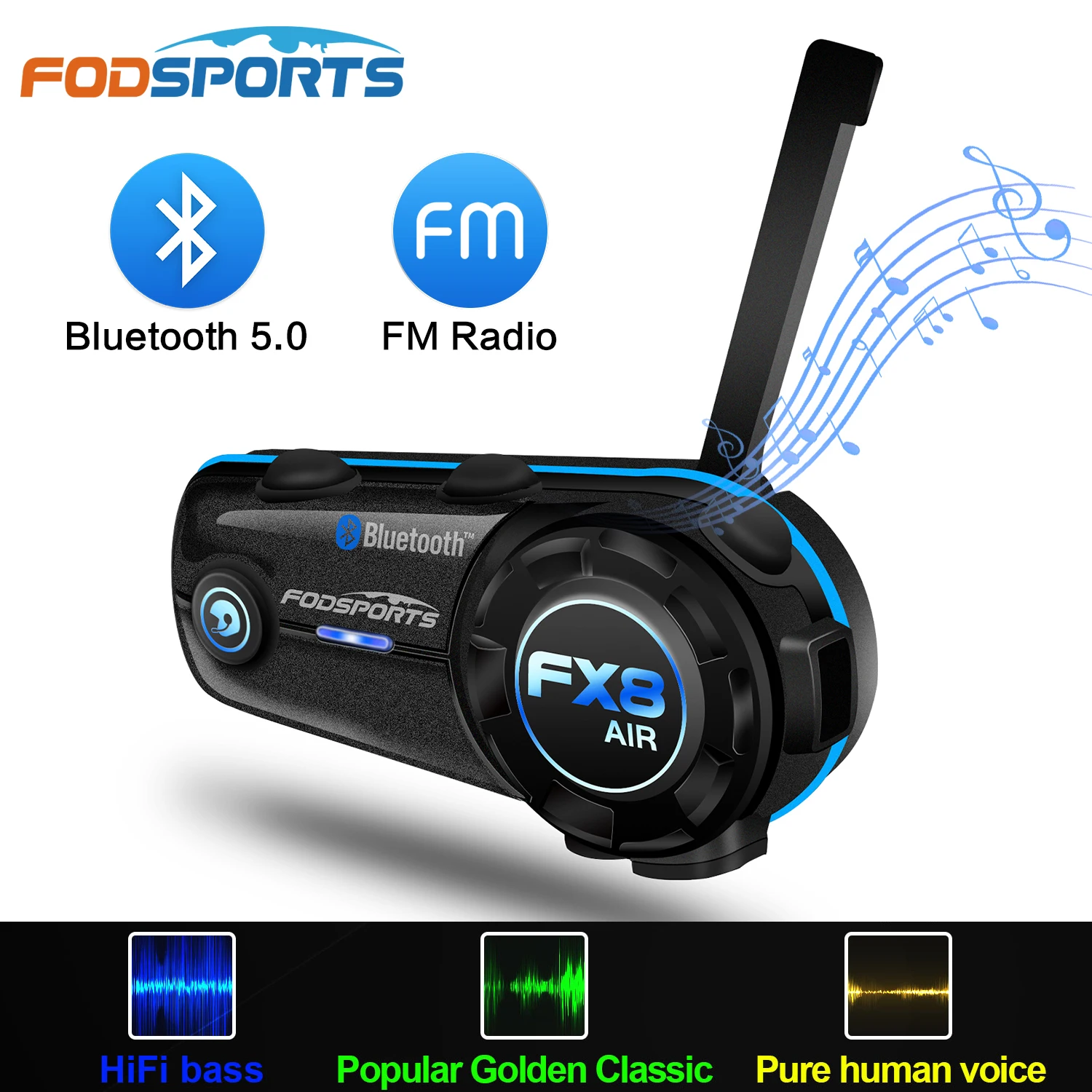 Fodsports FX8 Air Intercom гарнитура для мотоциклетного шлема 2 водителя 1000 м антенна Bluetooth 5 0