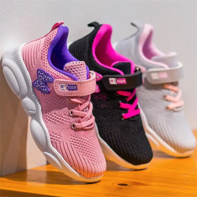 New Arrival Popular Style Children Casual Shoes Gray Butterfly Mesh Sneakers Boys & Girls Flat Child Running Training Shoes