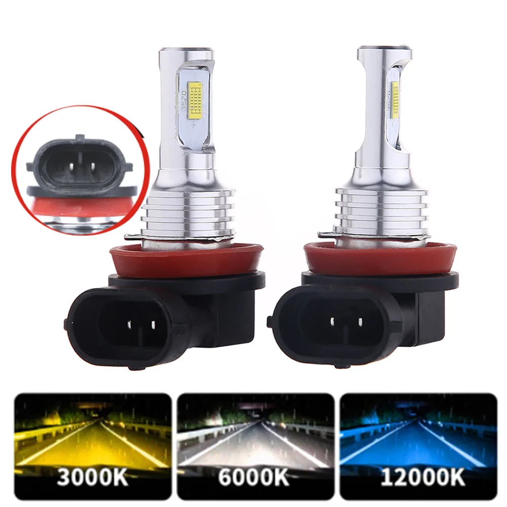 

2x H8 H11 9005 9006 H7 HB3 HB4 H4 Fog Lights Bulb 3570 CSP 20000LM 6000K White Car Driving Running Lamp Auto Leds Headlight