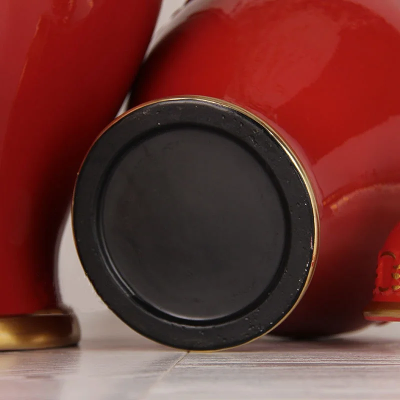 Красная керамическая загальная банка винтажная с имбирем фарфоровая для