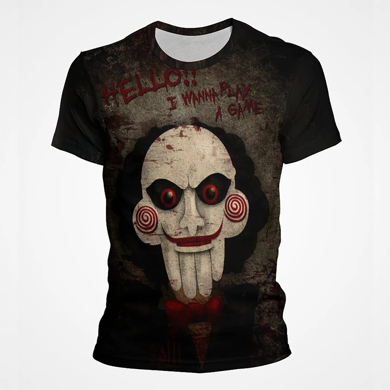 

Summer Horror T-Shirts Scary Movie Saw 3D Print Streetwear Men Women Casual Fashion Short Sleeve T Shirt Kids Tees Tops Clothing