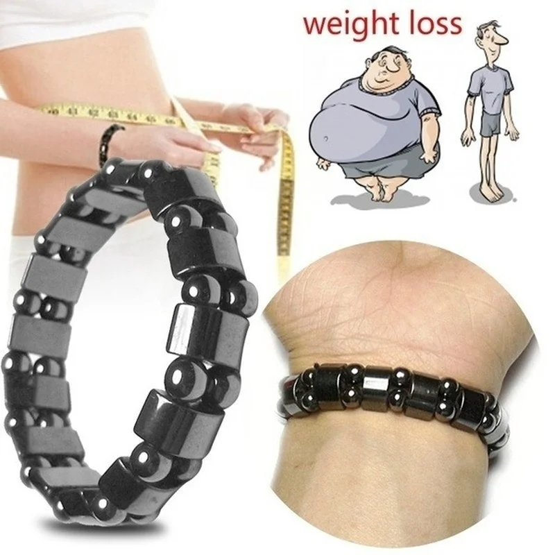 

Natural Black Gallstone Magnetic Therapy Health Care Loss Weight Bracelets Slimming Health Care for Men Women