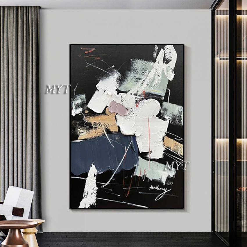 

Modern Handmade Wall Art Picture Abstract Idea Palette Knife Oil Painting On Canvas Unframed Sleeping Room Decorative Artworks