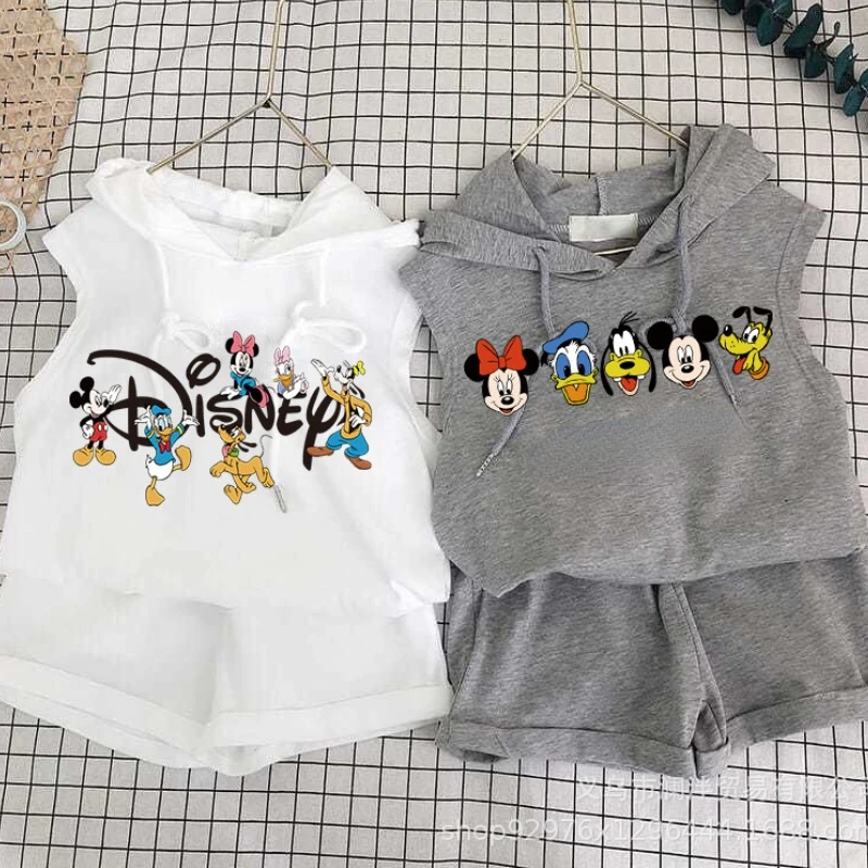

Summer Children's Suit 2-piece Set for Male Baby New Mickey Cartoon Pattern Male Baby Vest T-shirt + Pants Girl Print Design