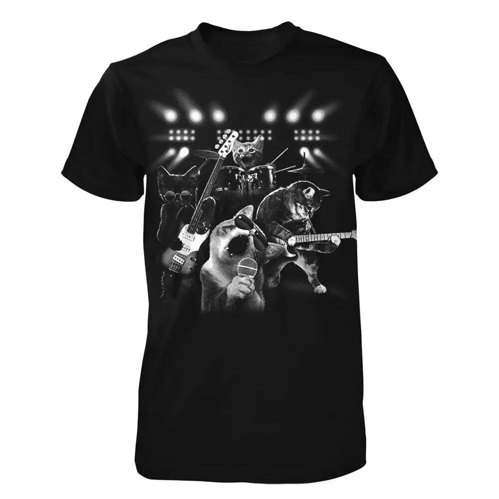 Новая хлопковая Футболка с изображением кошачьей группы AN438