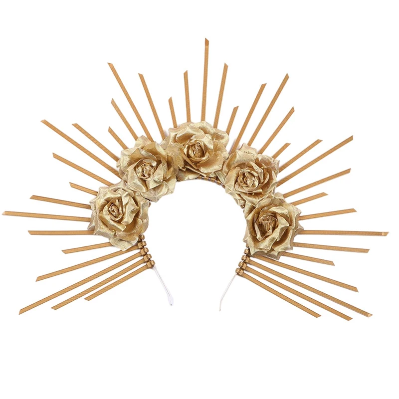 

Sun Goddess Mary Halocrown Headband Crown Spiked Halocrown Baroque Tiara Headpiece Halocrown Greek