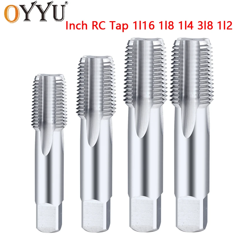 

OYYU Tungsten Steel Inch RC Pipe Thread Tap 1PCS Machine Tool HRC60 Solid Carbide CNC Tapping Durable 1/16 1/8 1/4 3/8 1/2
