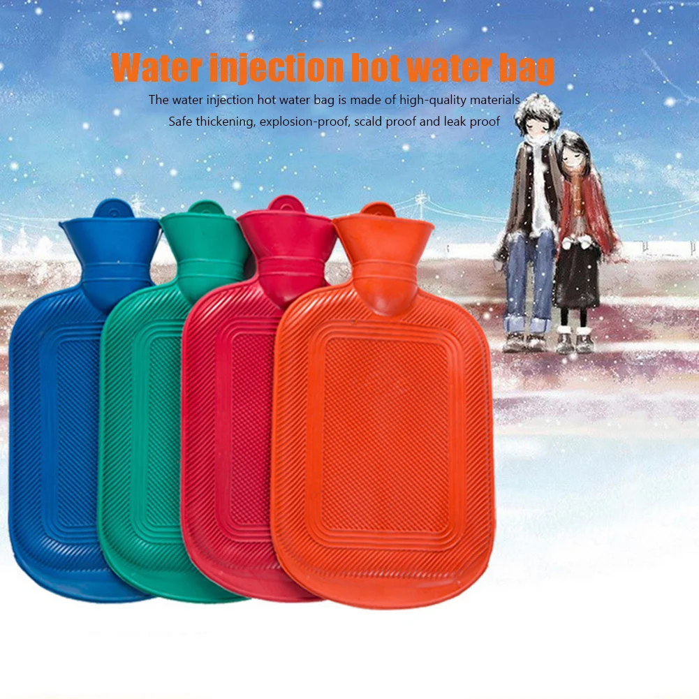

1000/2000ml Hot Water Bottle Thickened Hand Warmer Water Bottle Water Injection Rubber Explosion-proof Warm Hand Feet Belly Bag
