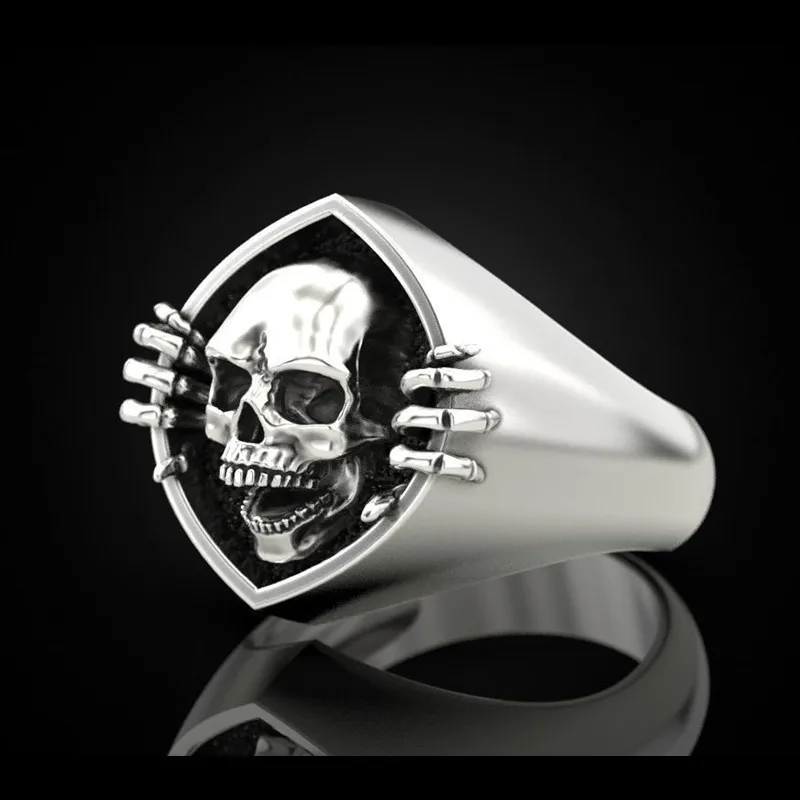 

Gothic Retro Punk Skull Men Stainless Steel Rings Jewelry Street Hip Hop Accessories Birthday Party Favors Anillos