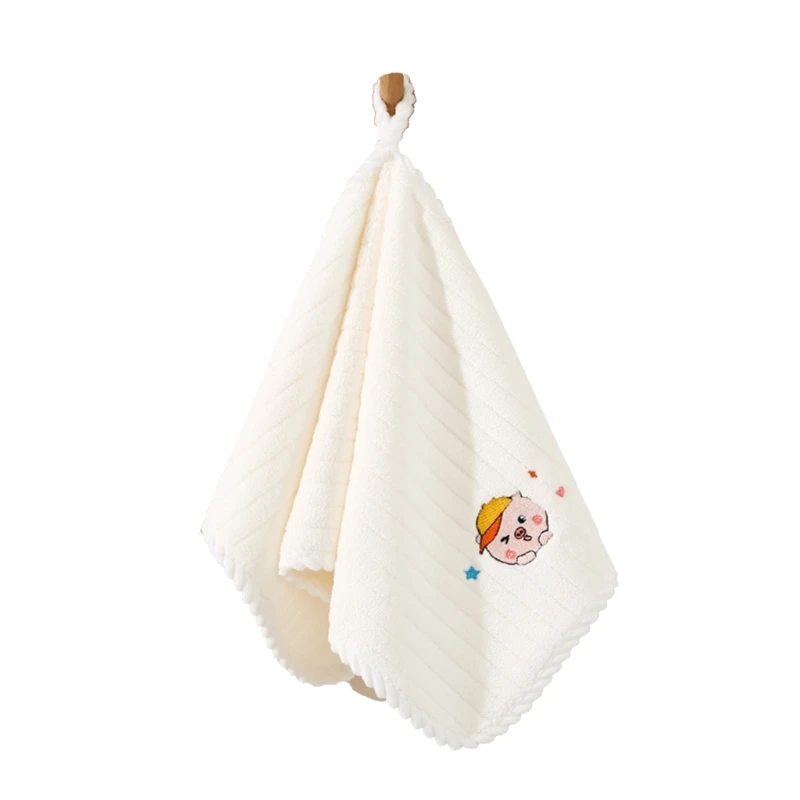 

Детское полотенце для рук Y55B, подвесное полотенце из кораллового флиса, маленькое квадратное полотенце из искусственной кожи, полотенце для мытья ребенка, мягкое дышащее полотенце