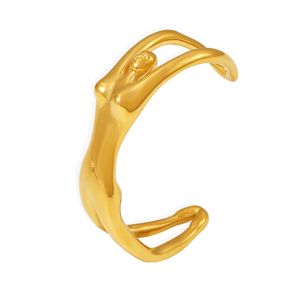 Женский браслет из нержавеющей стали с позолоченным корпусом