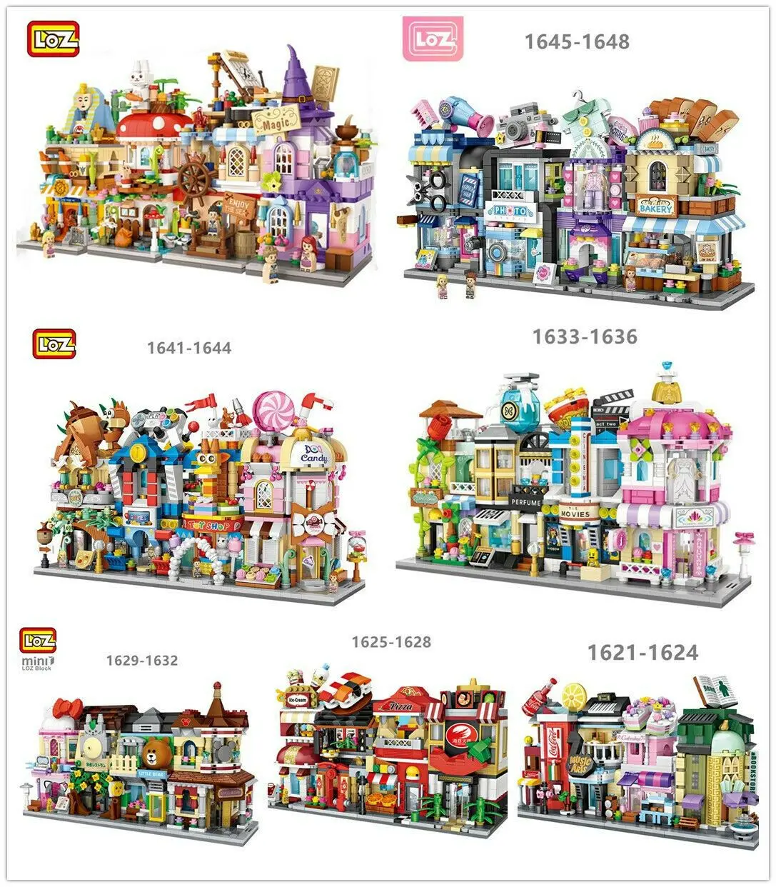 Mini bloques de construcción de LOZ Street para niños, juguetes de construcción, rompecabezas, regalo para adultos, sin caja, 4 unids/set