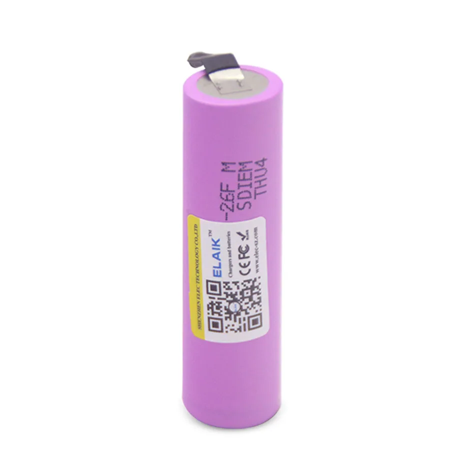 2 шт. Elaik icr1865026fm 18650 2600 мАч 3,6 В battrey mobile power, taschen лампа, комплект аудио аккумуляторов diy никелевый Блатт