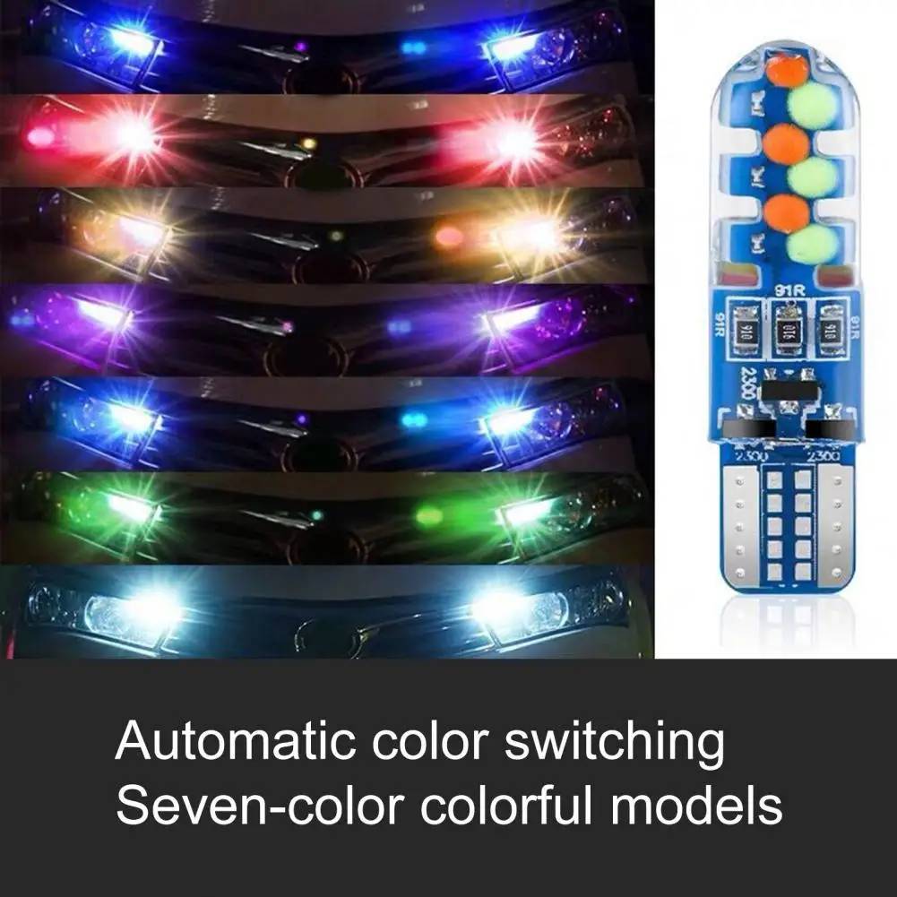 

T10 COB W5W Боковой габаритный фонарь RGB мигающий многорежимный автомобильный Светильник Ширина ламсветильник высокая яркость автомобильный номерной знак лампа для чтения