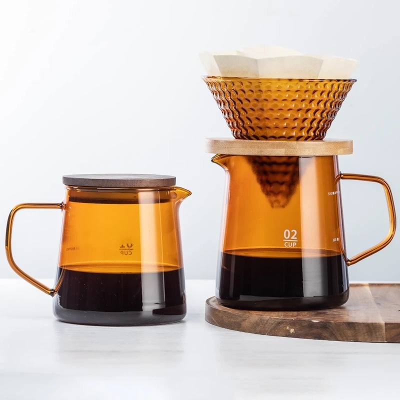 

High-grade Amber Strawberry Filter Sharing Pot V60 Set for Making Tea, Coffee, Black Tea and Other Tools