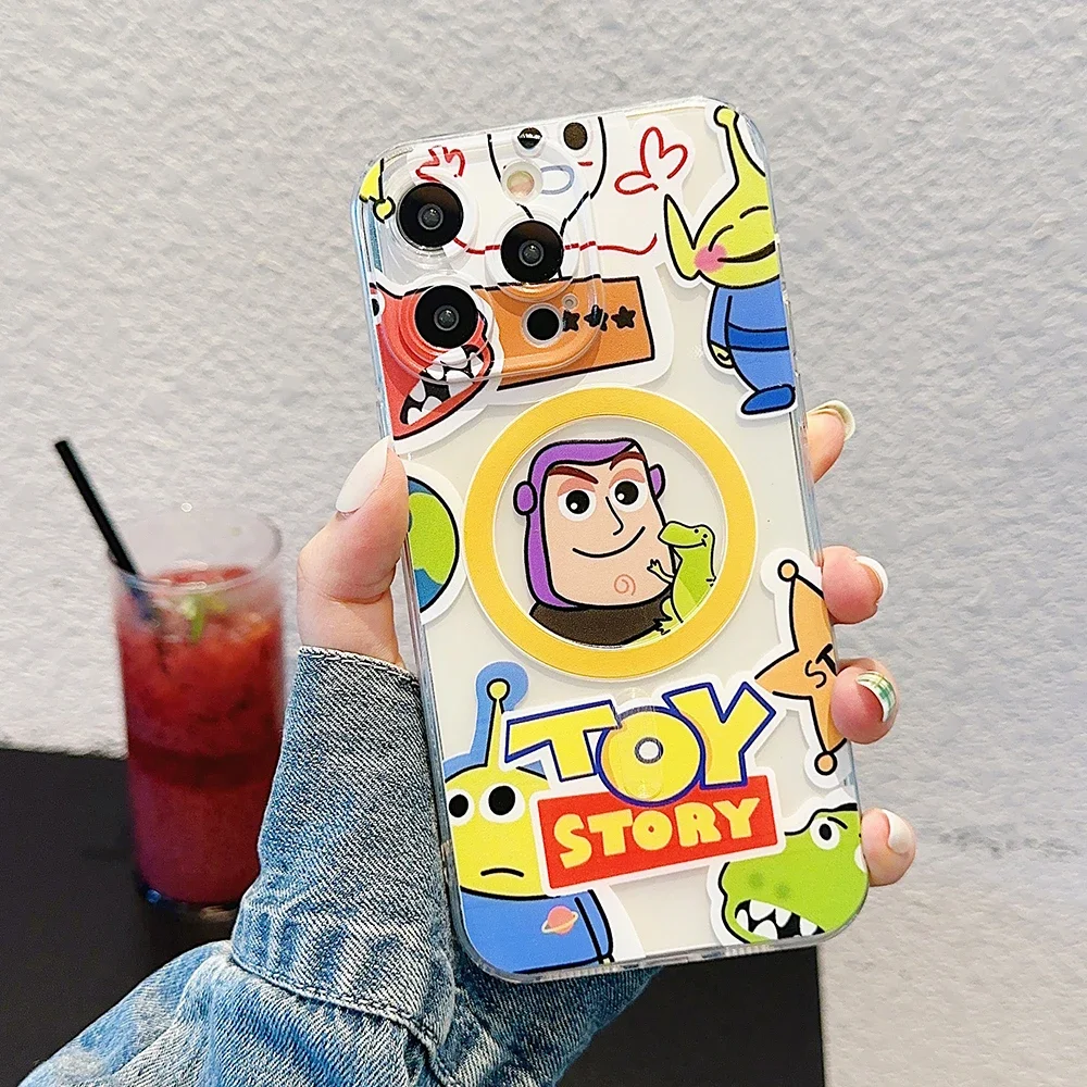 ToyS StoryS Magsafe Magnetic Phone Case for Samsung Galaxy S24 S23 S22 S21 S20 FE Plus Ultra 5G Soft Clear Tpu Cover