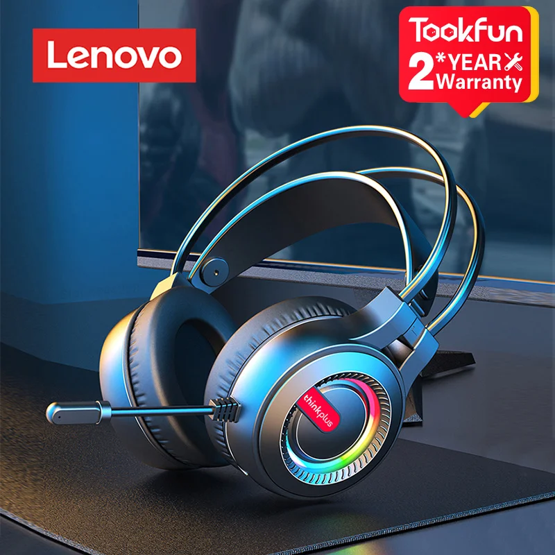 

Lenovo Thinkplus G80 Headset Gaming E-sports Computer-specific Earphones Noise Canceling Headphones Mic 7.1 Channel USB