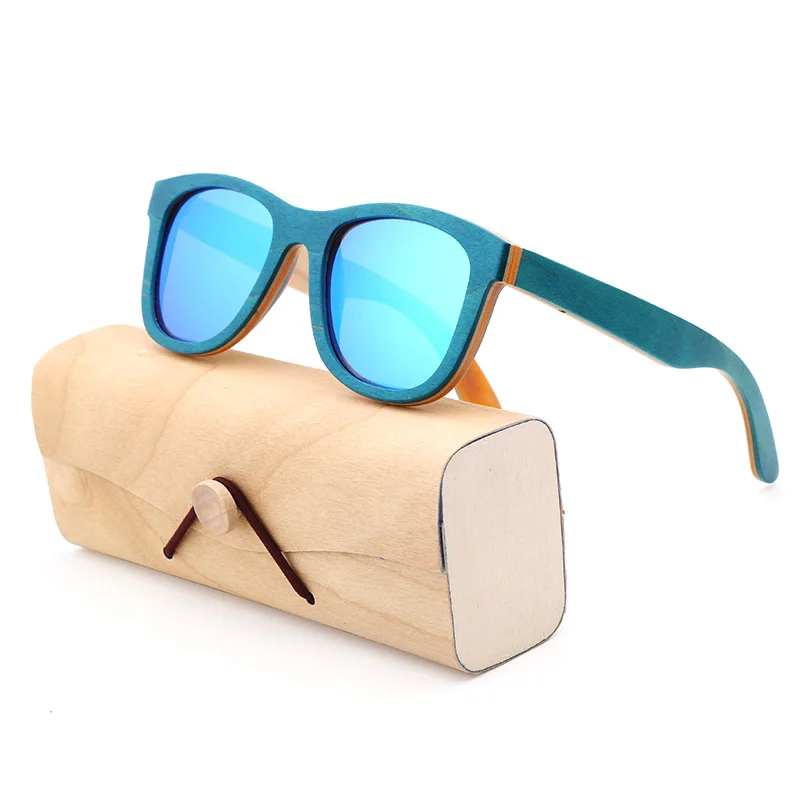 

Модные Винтажные Роскошные брендовые дизайнерские цветные деревянные солнцезащитные очки ручной работы для скейтборда для мужчин и женщин UV400 поляризованные деревянные солнцезащитные очки