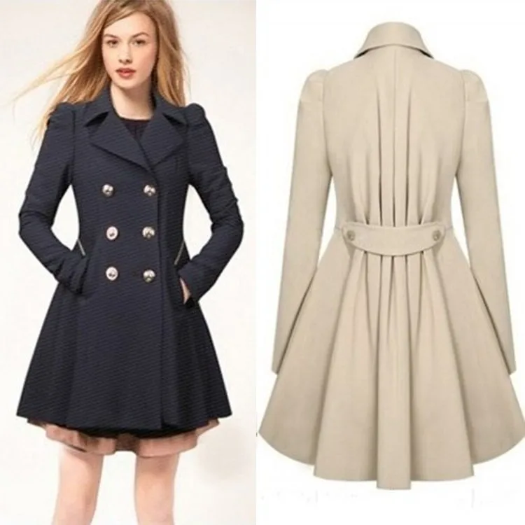 

Slim fitting mid length commuting women's spring and autumn windbreaker
