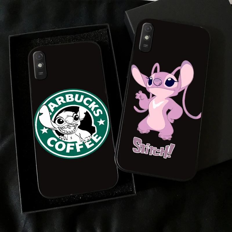 

Cartoon Lilo Stitch For Xiaomi Redmi 9A Phone Case For Redmi 9AT TPU Funda Soft Back Black Carcasa