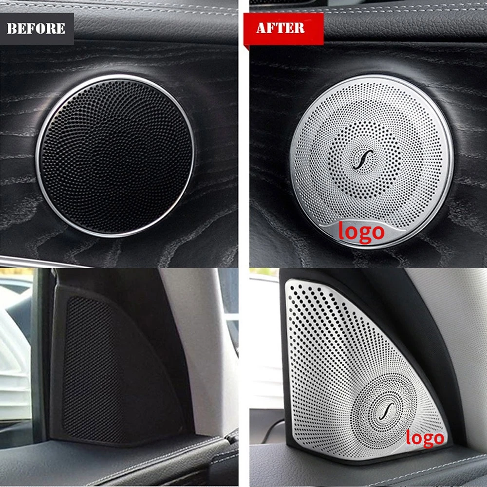 for Mercedes Benz E/C/GLC Class W213 W205 X253 Car Audio Speaker Cover Trim Car Interior Door Loudspeaker Cover Trim Accessories images - 6
