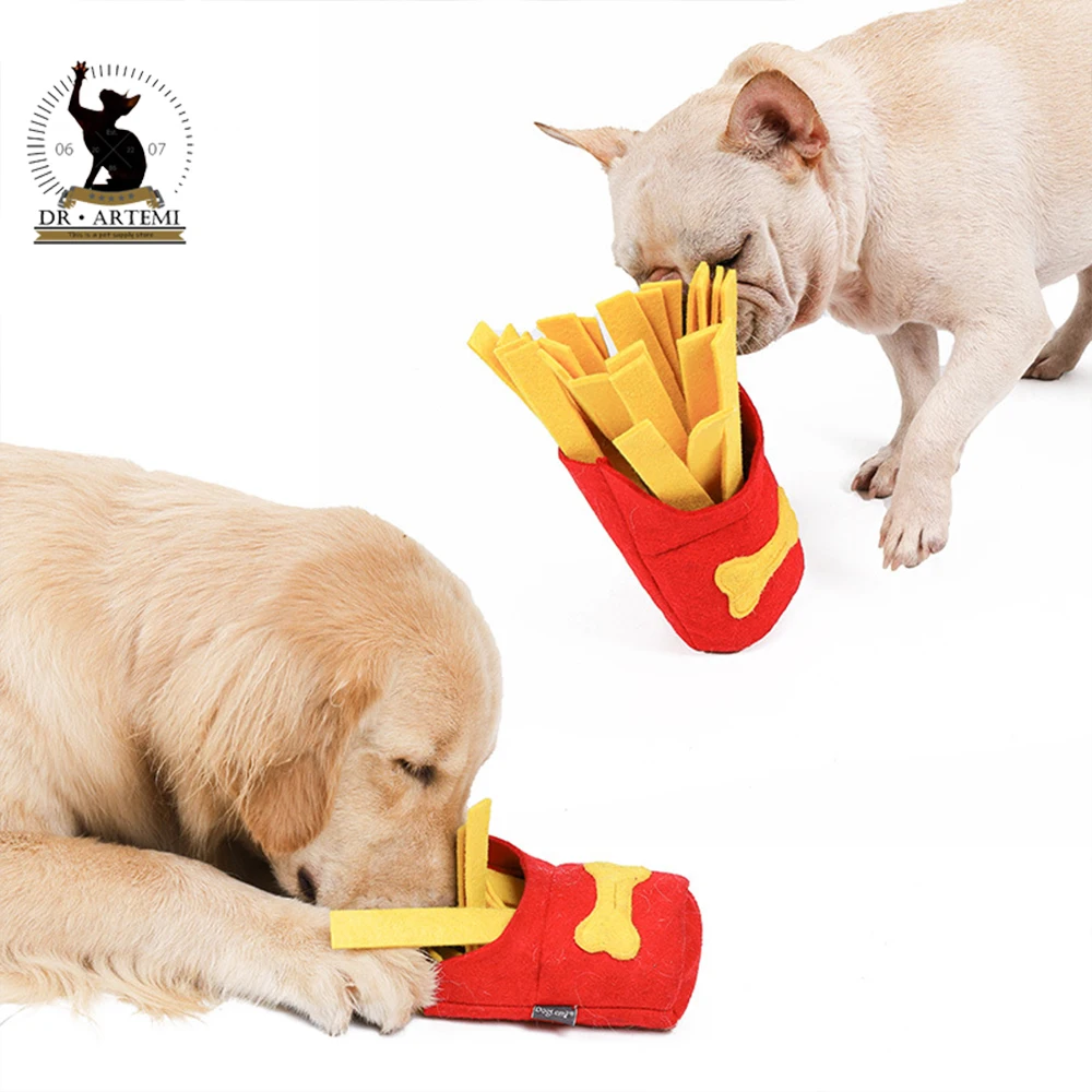 Ящик для жевательных игрушек собак с картофелем фри нюхающий IQ обучающая игрушка