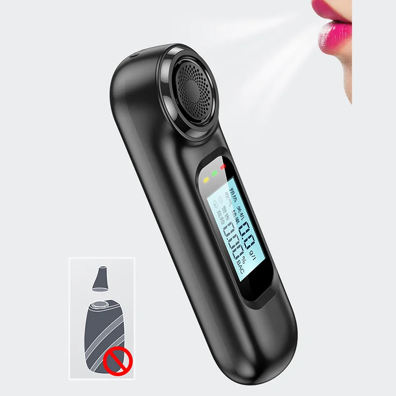 

Alcohol Tester Accurate & Professional Breath Alcohol Meter LCD Digital Display Mini Portable Blowing Type Breathalyzer EM88