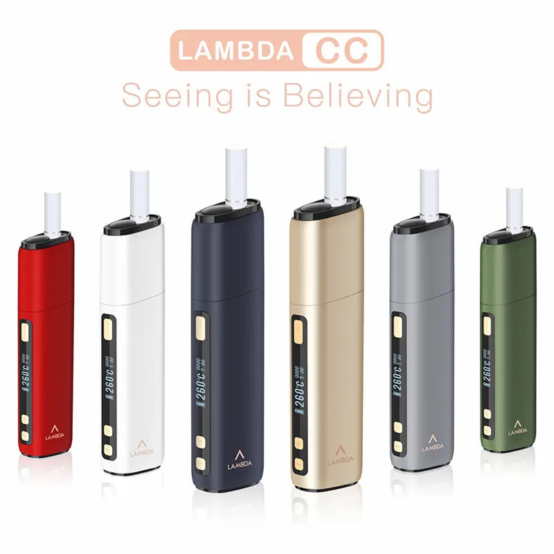 2022 Original LAMBDA CC Heat Not Burn Device 3200mAh Vape Kit Upgrade Compatible Iqo HeatSticks Tobacco Electronic Cigarette