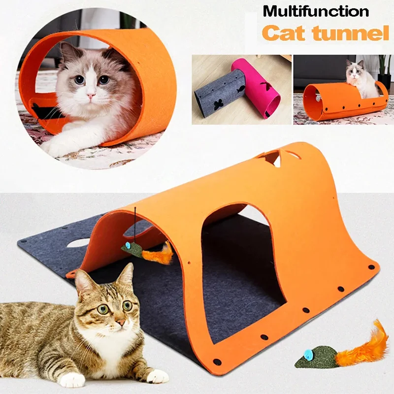 

DIY Foldable Felt Cloth Cat Tunnel Hole Tube Maze House Toy Multifunctional Puppy Rabbit Toy