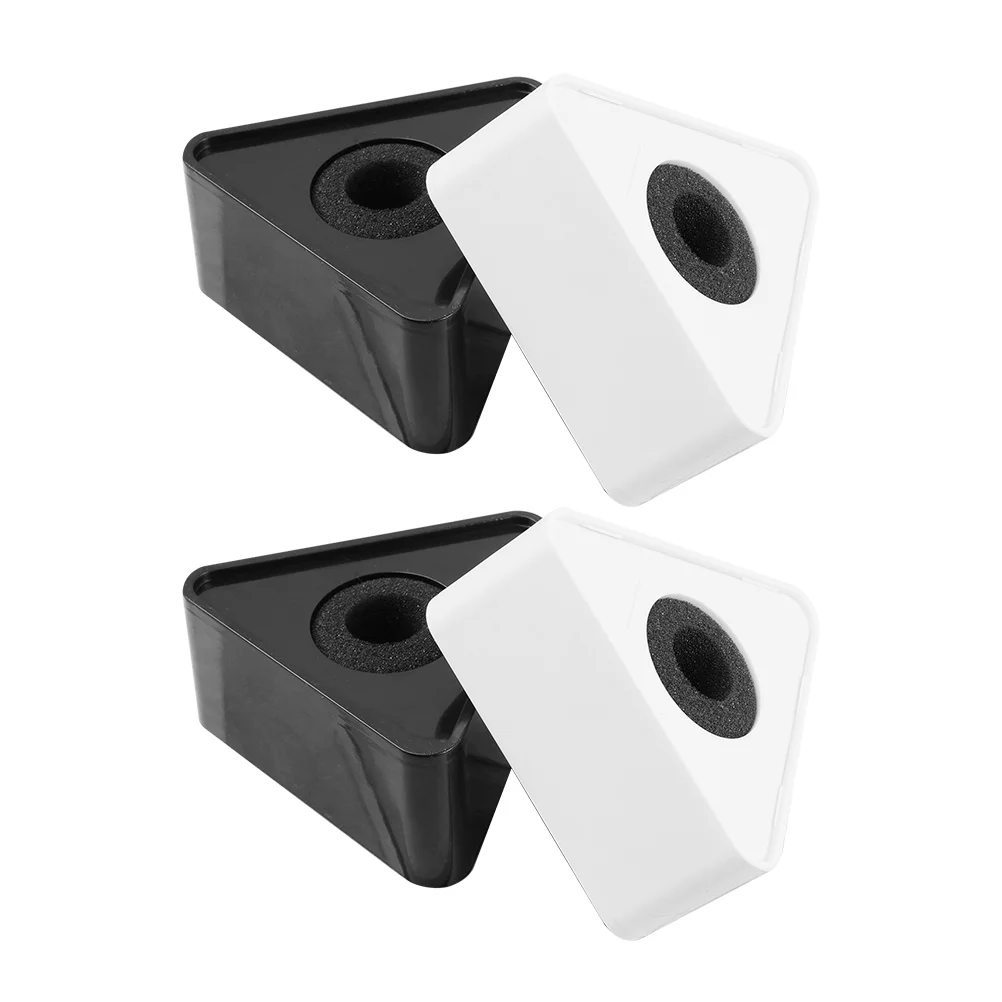 

4pcs Interview Logo Stand ABS Mic Protectors Microphone Marks Triangular Mic Logo Flag Station for Microphone Interview Gift