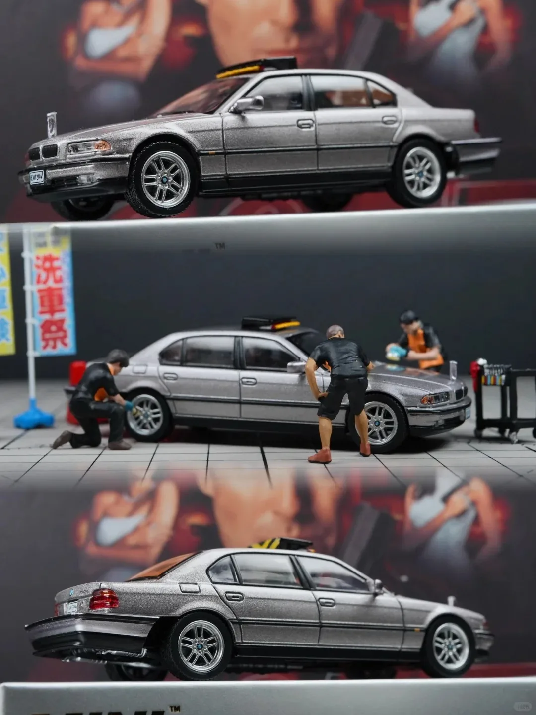 Фото MINIGT MGT00902-007G 1/64 BMW 750LI Классическая супер-гоночная модель автомобиля, миниатюрная литая металлическая модель TSM, подарок для мальчика, свободные вращающиеся колеса №2
