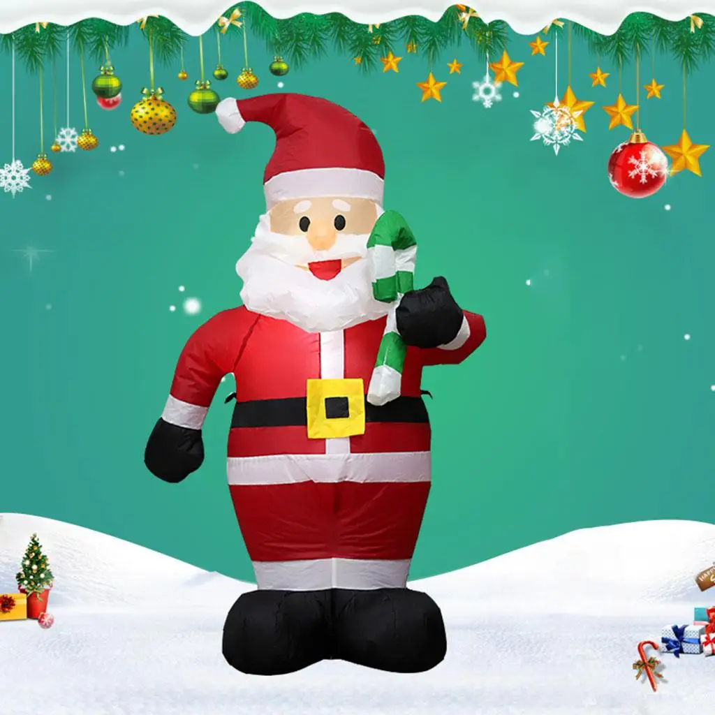 

Рождественское Надувное украшение Санта-Клауса, 1,2 м, Великобритания, адаптер 220 В, милый уличный с фотовспышкой для сцены, прочный легкий реквизит