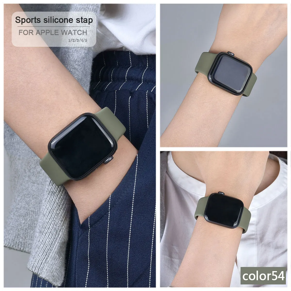 Soft Silicone Band for Apple Watch Series 8 7 SE 6 5 4 3  38MM 42MM 49 Ultra Watchband Strap for iWatch SE 2 40MM 44MM 41MM 45MM