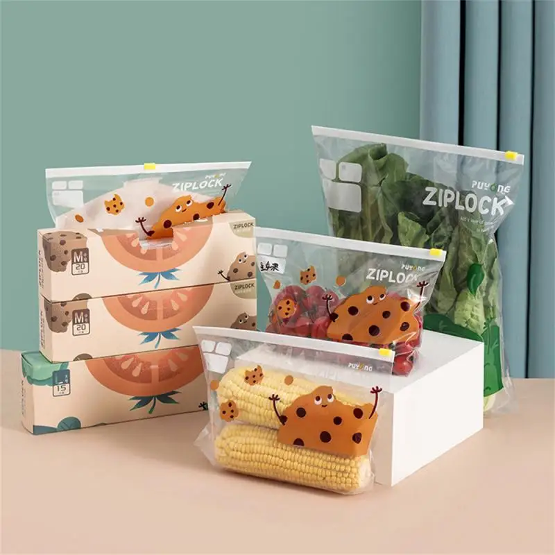 

Withdrawable Sliding Lock PE Sealed Bag Refrigerator Fruit And Vegetable Zipper Fresh-keeping Bag Nut Moisture-proof Storage Bag