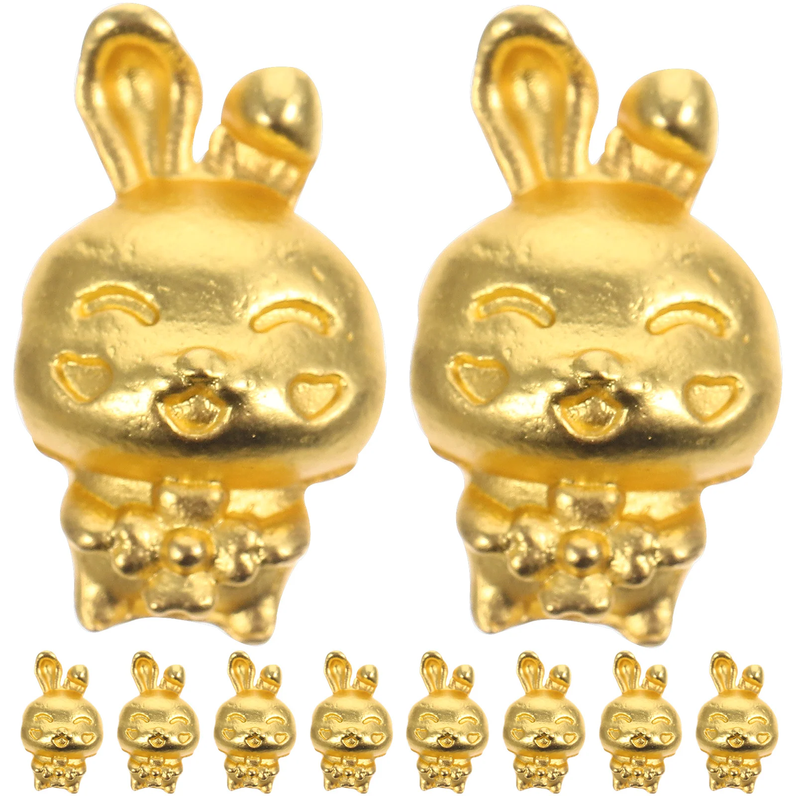 

Charms Rabbit Pendants Diy Jewelry Bracelet Year Charm Making Chinese Bunny Zodiac Pendant New Necklace Gold Beads Decorative