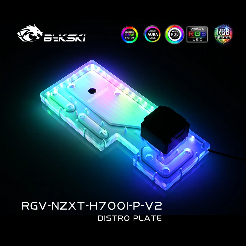 Bykski RGV-NZXT-H700I-P-V2 Waterway Boards Distro Plate для корпуса NZXT H700I RBW Освещение процессора Intel Water
