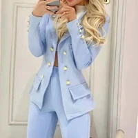 2022 new womens 2 piece suit high end suit womens british style fashionable temperament goddess professional suit