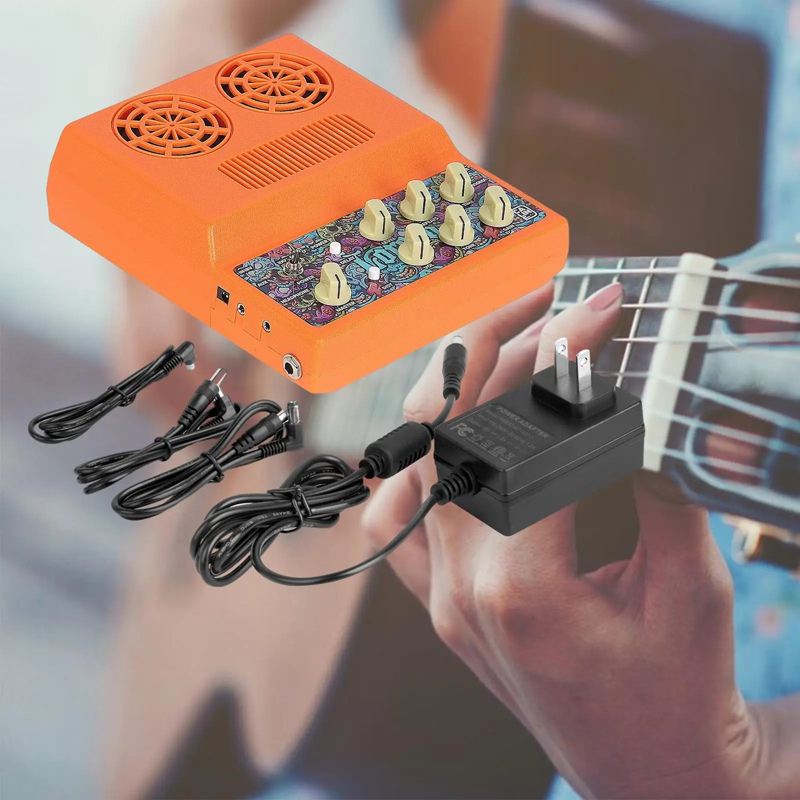 

Усилитель для электрогитары, компрессор, усиление эффекта, функция искажения и задержки, воспроизведение музыки, профессиональный адаптер для США