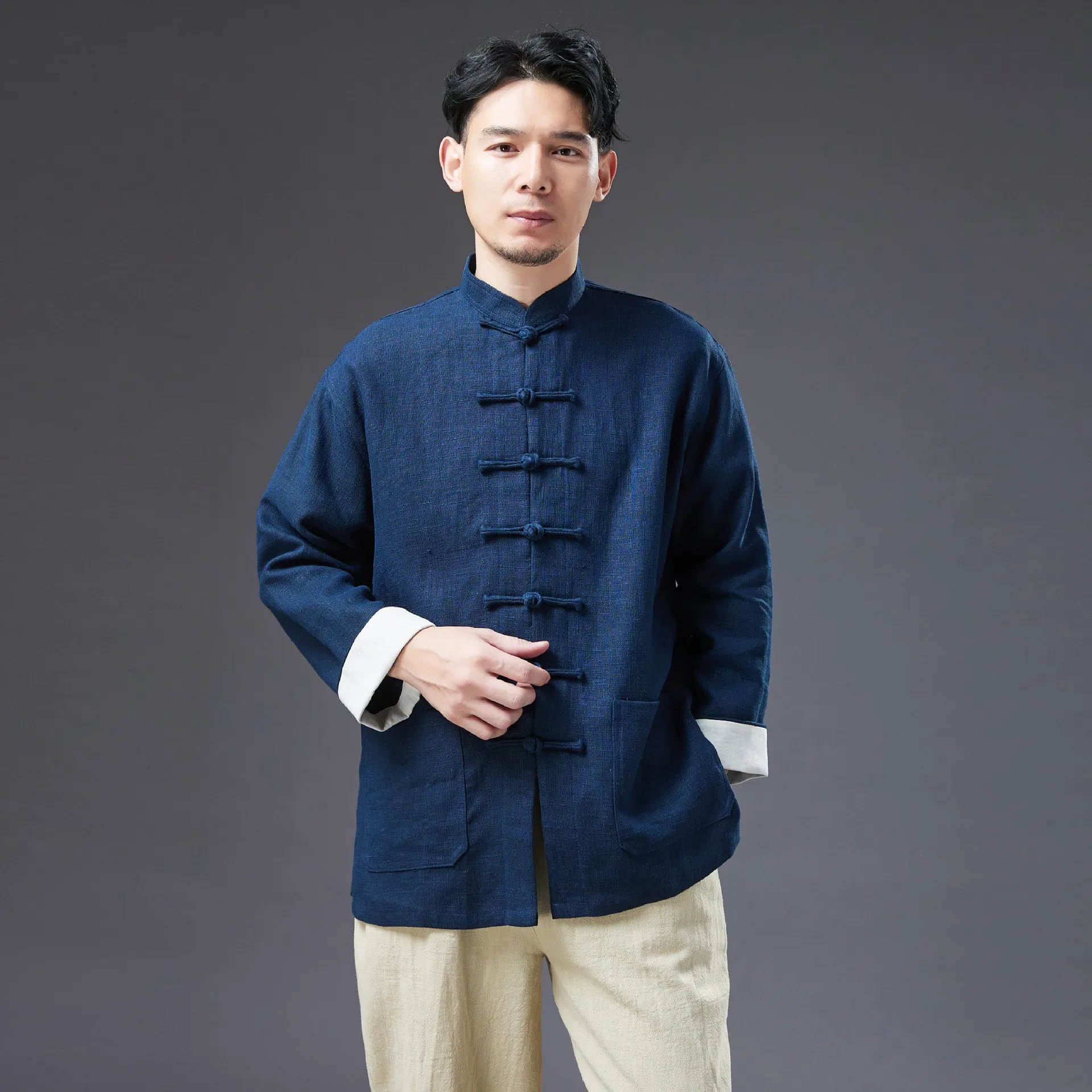 Mattswag Men Brand New Chinese Style Long Sleeve Shirts Spring Autumn Linen Breathable Men's Clothing Casual Fashion Sport Shirt