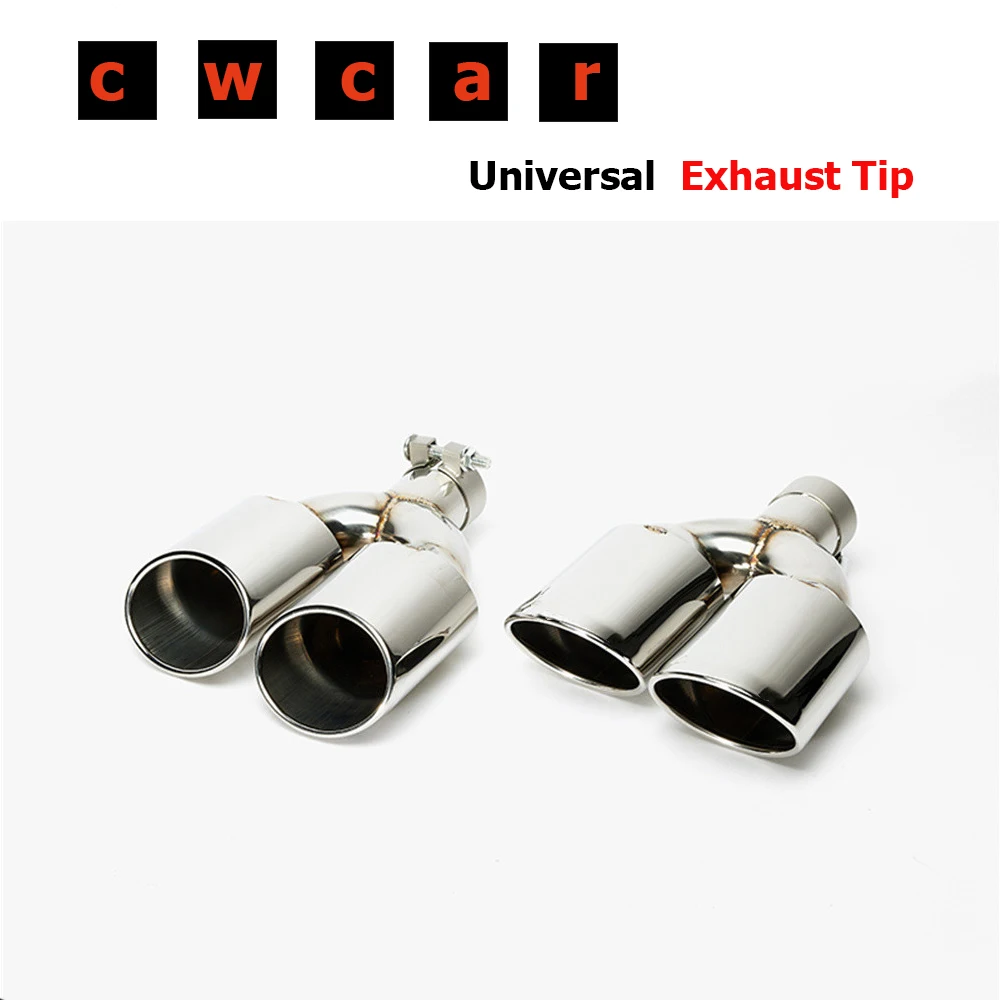 1 пара L&ampR из нержавеющей стали Y-типа овальный двойной выхлопной наконечник для